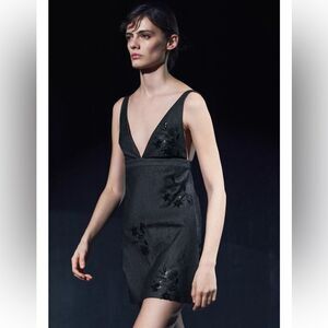 Zara denim sequin dress